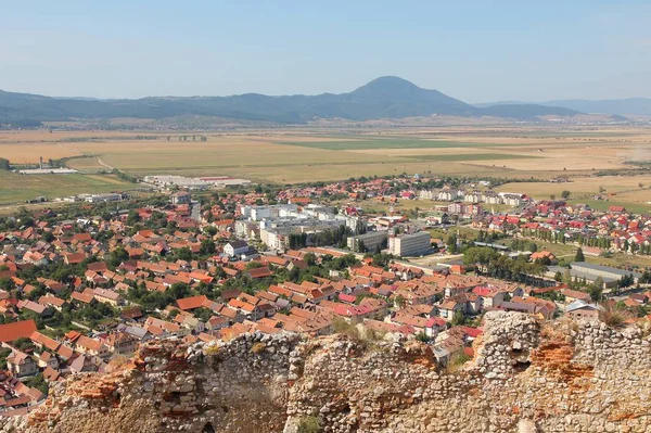 Rasnov Stad Transsylvanien Regionen Rumänien Flygfoto Townscapen — Stockfoto