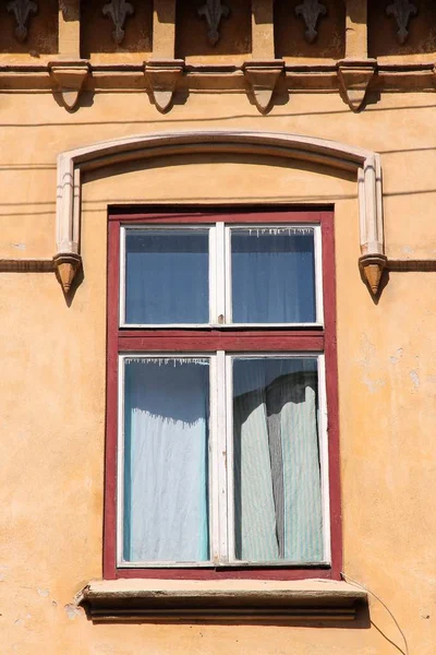 Vieille Fenêtre Sibiu Ville Transylvanie Roumanie — Photo