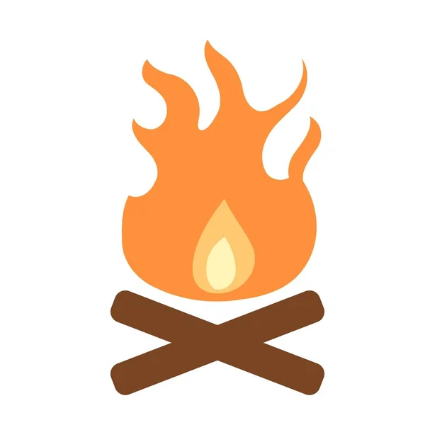 Icono Hoguera Elemento Diseño Ilustración Fuego Campo Vector Simple — Vector de stock