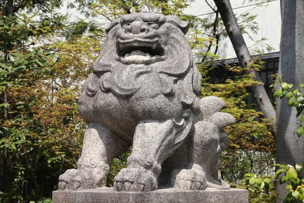 Komainu Staty Kyoto Japan Lion Hund Statyerna Ofta Väktare Helgedomar — Stockfoto