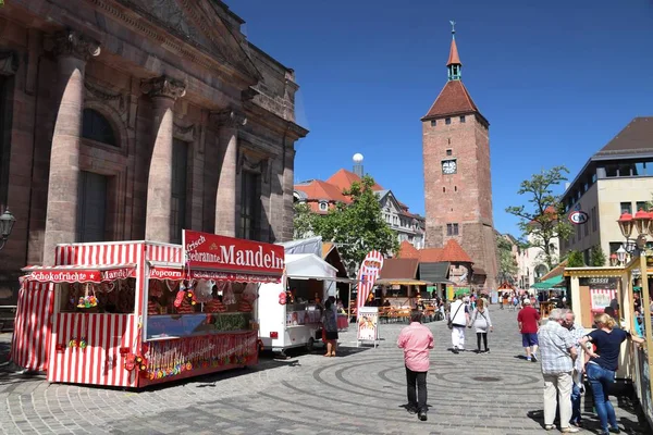 Nuremberg Németország 2018 Május Emberek Meglátogatják Spargeltage Ünnepséget Nürnbergben Németországban — Stock Fotó