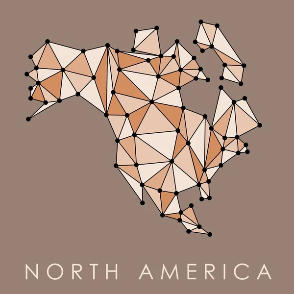 Kuzey Amerika harita vektör - düşük Çokgen geometrik tarzı illüstrasyon.