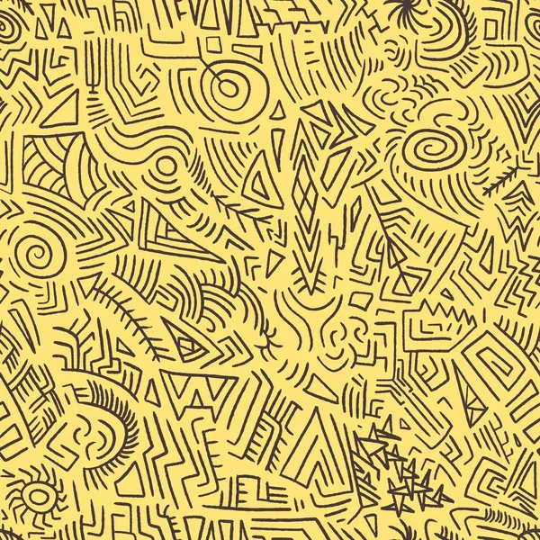 Bizarní Doodle Textura Klikyháky Bezešvé Pozadí Vektor — Stockový vektor