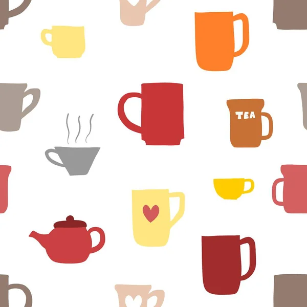 Tazas Café Tazas Textura Vectorial — Vector de stock