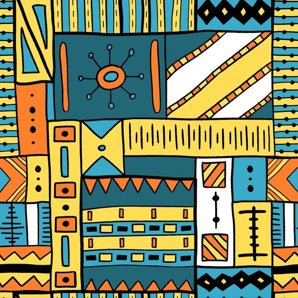 Textura Sem Costura Boho Africano Estilo Indígena Vetor Fundo — Vetor de Stock