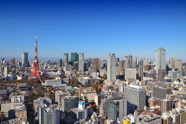 東京の街のスカイライン 六本木 港区の空撮 — ストック写真