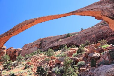 Arches National Park Utah, ABD. Manzara kemer kaya Simgesel Yapı.