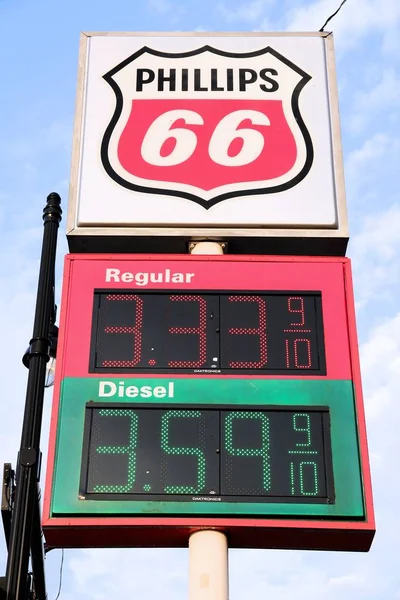 Kansas City Usa Giugno 2013 Prezzi Del Gas Phillips Benzinaio — Foto Stock