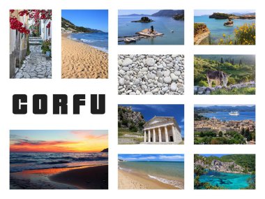 Corfu Yunan Adası fotoğraf kolaj - seyahat yer kartpostal kimden Yunanistan.