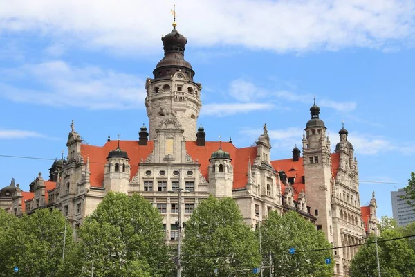 Leipzig Cidade Alemanha Estado Sachsen Nova Câmara Municipal Neues Rathaus — Fotografia de Stock