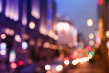 Neon şehir gece - Shinjuku ward, Tokyo. Bulanık şehir ışıkları defocused.