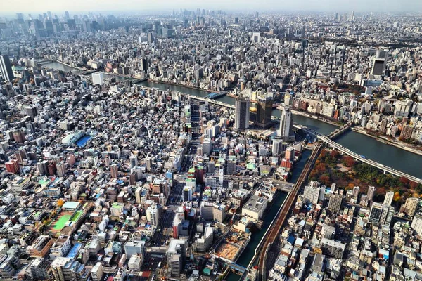 Tokyo Japan November 2016 Aerial View Sumida Taito Wards Tokyo — Stock Photo, Image