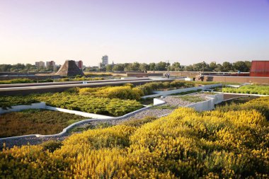 Varşova çatı bahçesi - modern şehir çatı park Polonya.