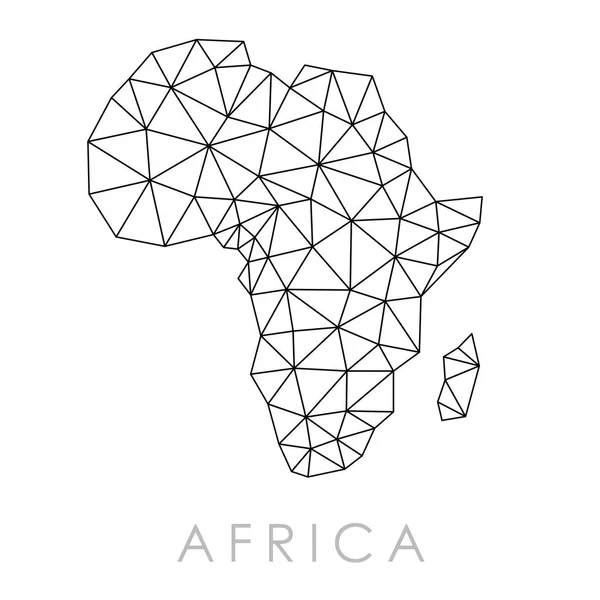 Afrika Geometrické Mapa Moderní Styl Nízké Poly Trojúhelníky Vektor — Stockový vektor