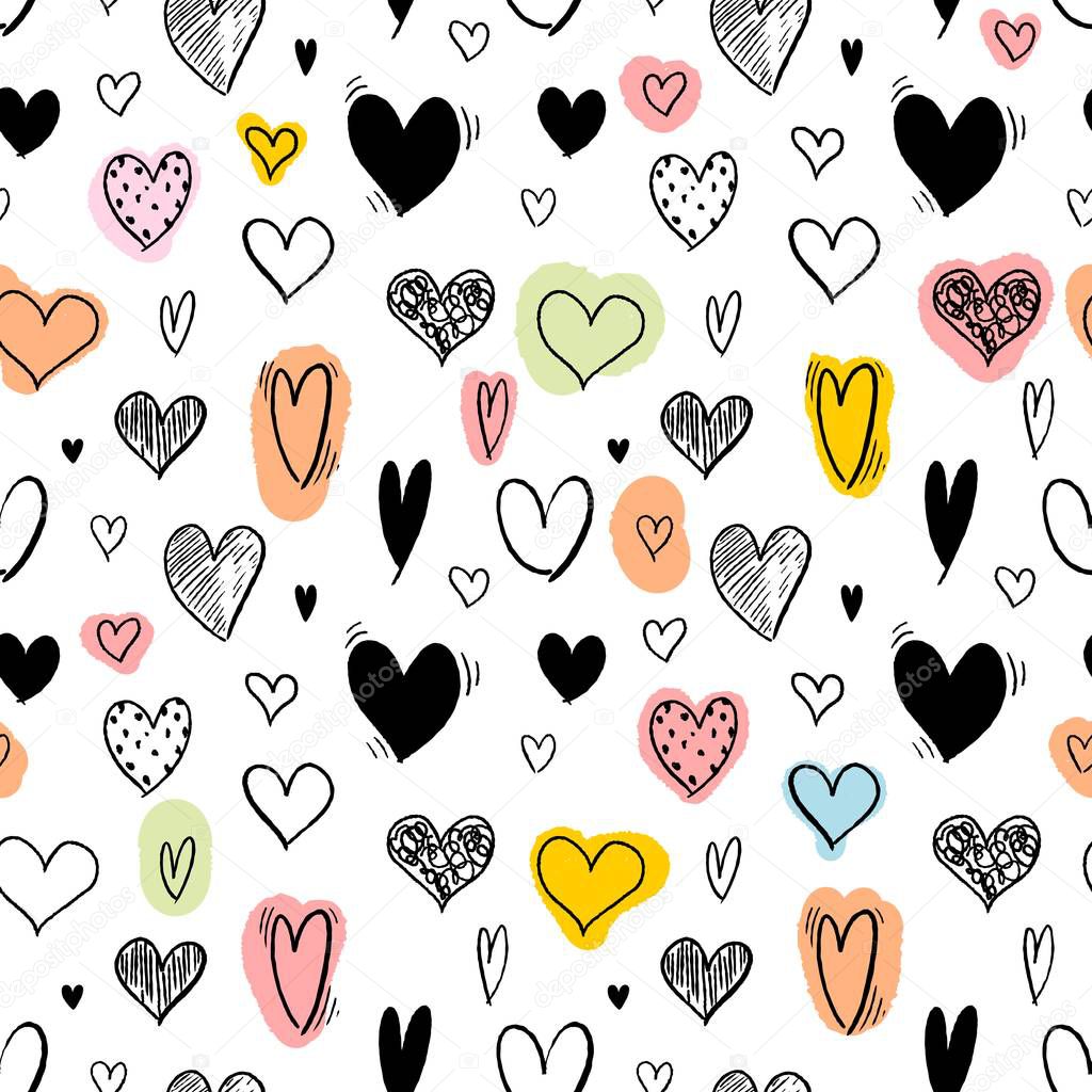 Heart background for fashion - seamless heart shape texture. Love vector.