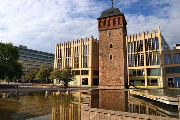 Chemnitz Cidade Alemanha Estado Saxónia Torre Vermelha Parte Das Antigas — Fotografia de Stock