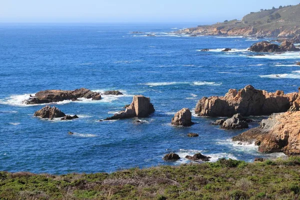 Monterey County California Sahil Peyzaj Garrapata Devlet Parkı Nda — Stok fotoğraf