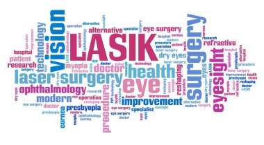 Lasik Vizyon Geliştirme cerrahi - kelime bulutu kavramı.