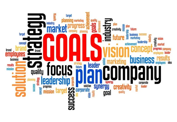 Goals Business Company Strategy Word Cloud Sign — Stock Photo, Image