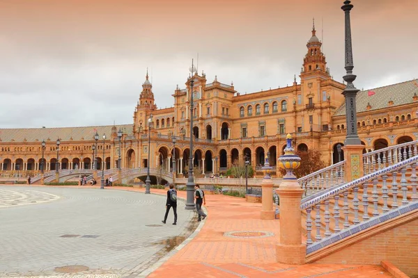 Seville España Noviembre 2012 Gente Visita Plaza España Sevilla España — Foto de Stock