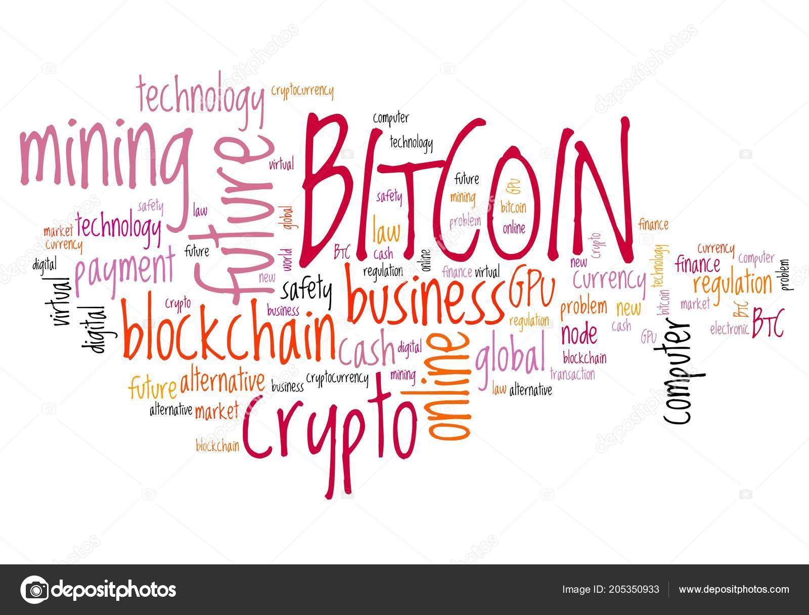 Bitcoin Digital Crypto Currency Concepts Word Cloud Sign — Stock Photo ©  tupungato #205350933