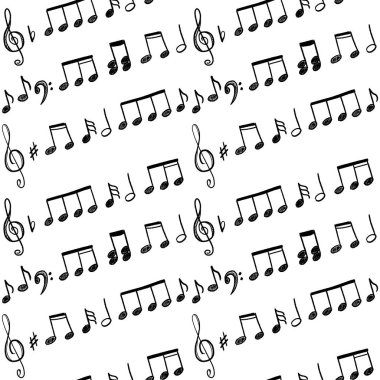 Müzik notlar ve clefs seamless modeli - vektör müzikal doku.