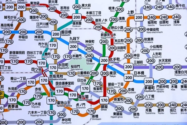 Tokyo Japan December 2016 Subway Network Map Tokyo Toei Subway — Stock Photo, Image
