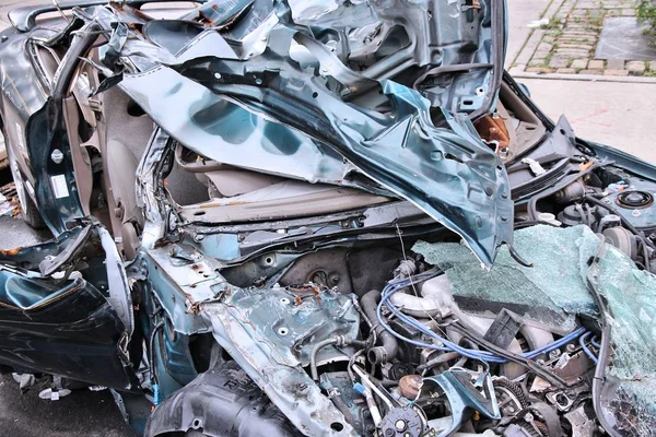 Auto Entstand Totalschaden Bei Einem Überschlag Autounfall Versicherungskonzept — Stockfoto