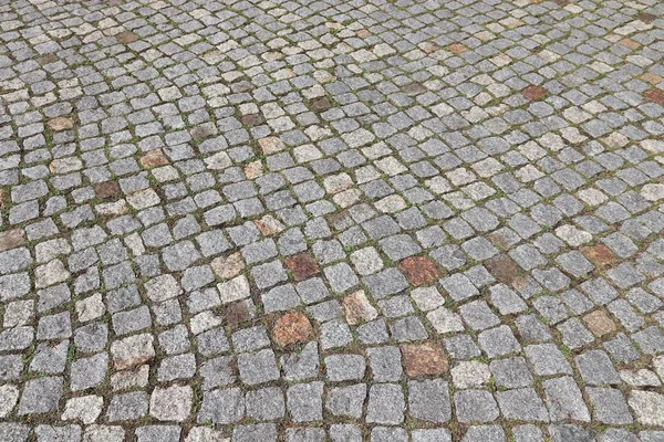 Kamenná Dlažba Pozadí Žulové Dlažební Kostky Vzor Drážďanech Německo — Stock fotografie