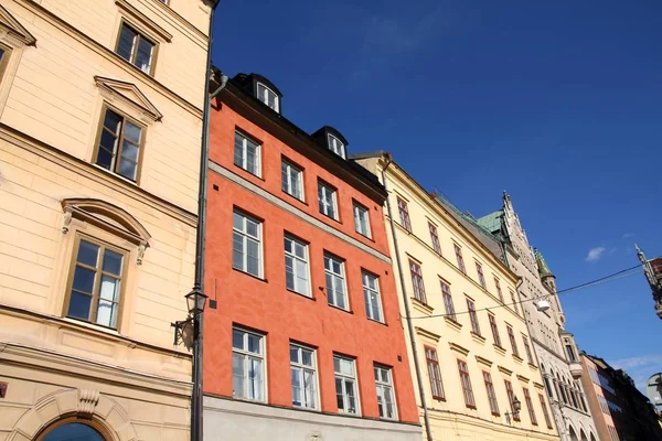 Gamla Stan Oude Binnenstad Van Stad Van Stockholm Zweden Munkbron — Stockfoto