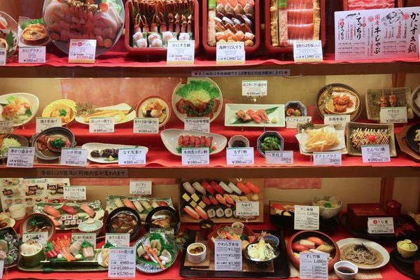 Osaka Japan Noiembrie 2016 Restaurantul Japonez Expunere Alimente Din Plastic — Fotografie, imagine de stoc