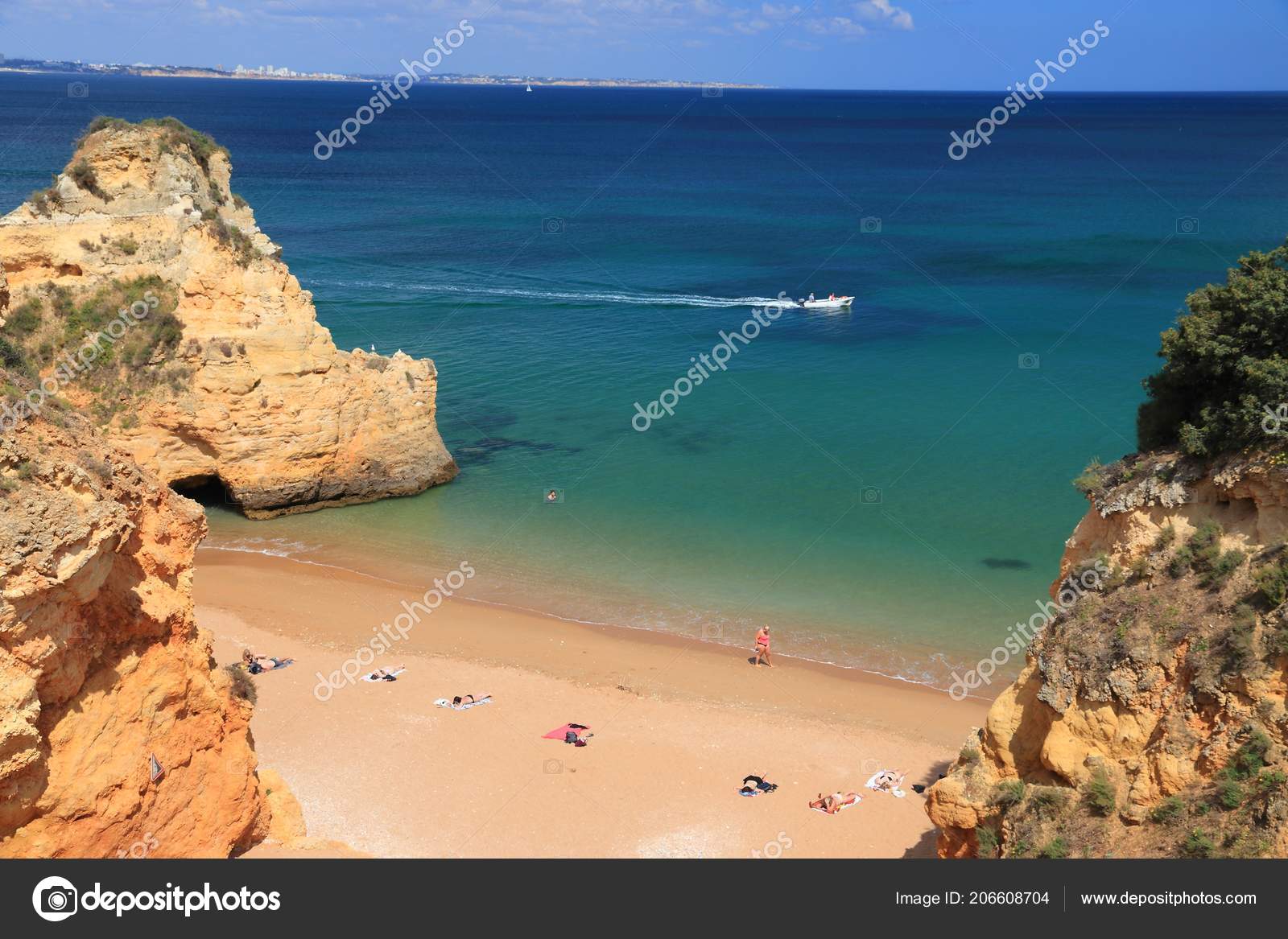Paysage Côte Atlantique Portugal Dans Région Algarve Praia