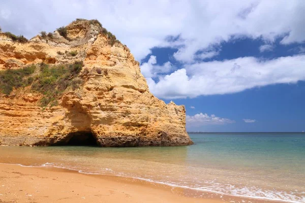 Portugiesische Atlantikküstenlandschaft Der Algarve Region Praia Pinhao Sandstrand — Stockfoto
