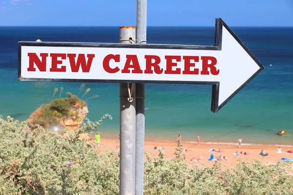 New Career Opportunity Concept English Word Beach Sign Text — Stock Photo, Image
