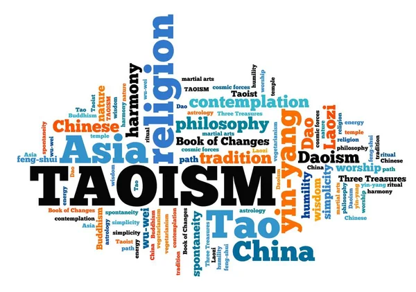 Taoism Chinese Religious Philosophical Tradition Asian Culture Word Cloud Sign — Stock Photo, Image