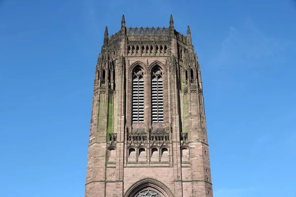 Liverpool Kathedrale Der Kirche Von England Wahrzeichen Der Gotischen Wiedergeburt — Stockfoto