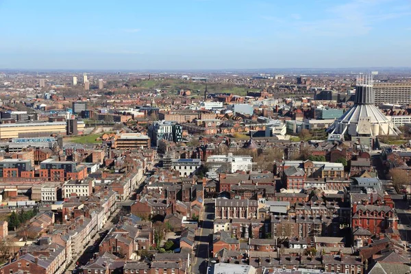 Vista Aérea Liverpool Cidade Reino Unido — Fotografia de Stock