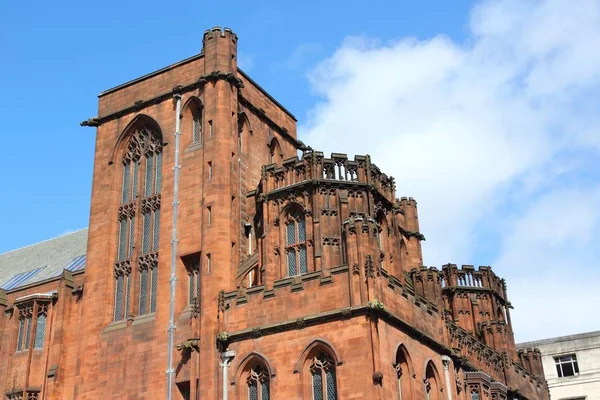 Manchester Miasto Północno Zachodniej Anglii Wielka Brytania Słynny John Rylands — Zdjęcie stockowe