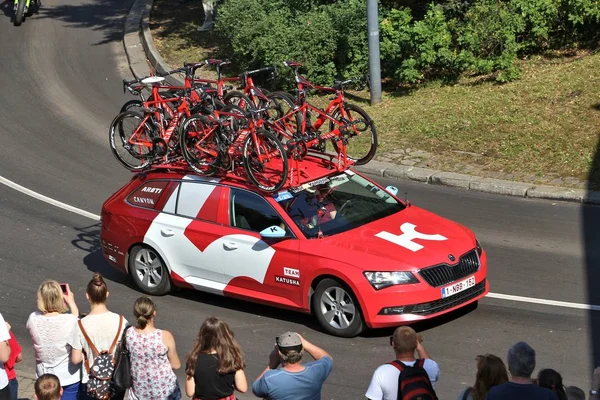 Bytom Πολωνία Ιουλίου 2016 Ομάδα Οχημάτων Οδηγεί Στο Tour Pologne — Φωτογραφία Αρχείου