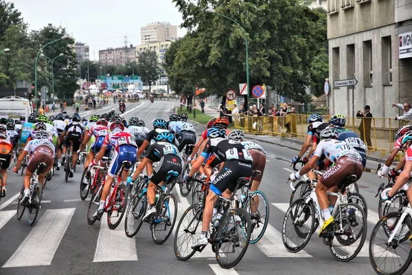 Katowice Polonia Agosto 2011 Ciclisti Percorrono Terza Tappa Della Gara — Foto Stock