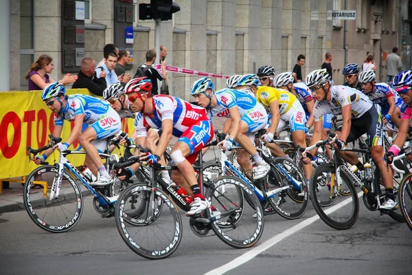 Katowice Poland August 2011 Cyclists Ride Stage Tour Pologne Bicycle — Stock Photo, Image