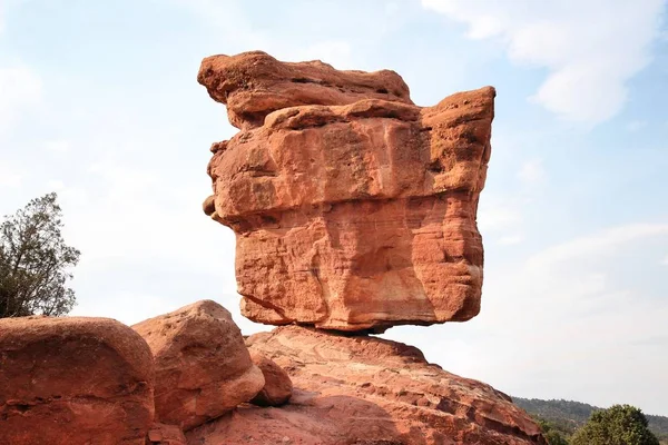 Vyvážené Rock Zahradě Bohů Colorado Springs Národní Přírodní Památka — Stock fotografie