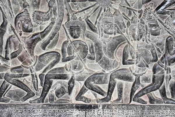 Angkor Wat Escultura Pedra Obras Arte Templo Khmer Camboja Património — Fotografia de Stock