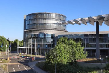 Nürnberg, Almanya - 7 Mayıs 2018: Nürnberg, Almanya'da Messezentrum (Kongre Merkezi). Mekan barındıran birden çok önemli uluslararası ticaret fuarları.