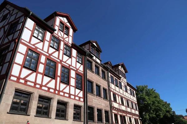 Ciudad Nuremberg Alemania Arquitectura Residencial Tradicional Enmarcado Madera —  Fotos de Stock