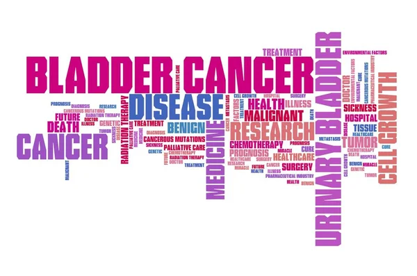 Bladder cancer - serious disease word cloud concept.