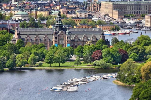 Estocolmo Suecia Vista Aérea Con Isla Djurgarden — Foto de Stock