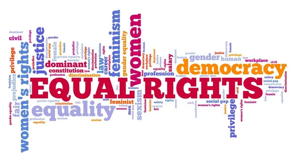 Lika Rättigheter För Kvinnor Feminism Konceptet Word Cloud — Stockfoto