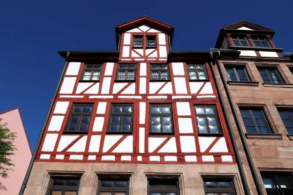 Древесина Германии Старая Жилая Архитектура Нюрнберге — стоковое фото