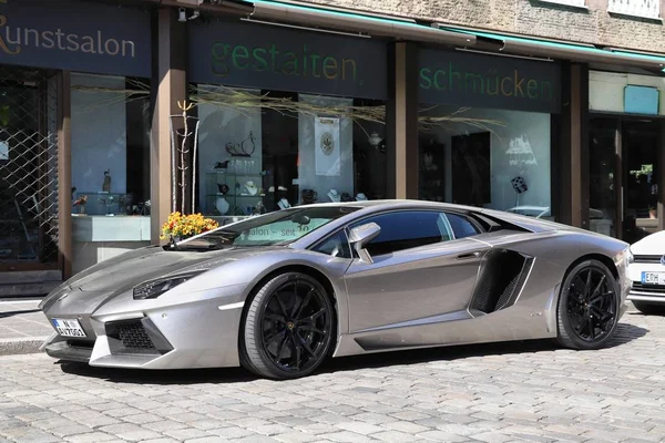 Nuremberg Allemagne Mai 2018 Voiture Sport Luxe Lamborghini Aventador Stationnée — Photo